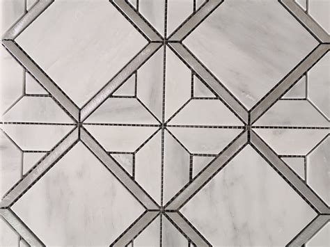 Wholesale White Square Mosaic Tile Shaped Stainless Steel Diamond