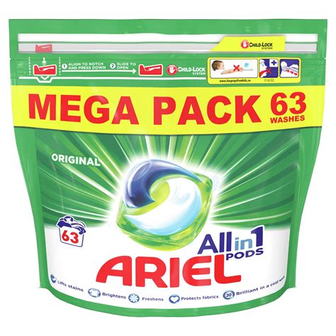 Ariel All In 1 Pods Washing Liquid Capsules Original 63 Washes