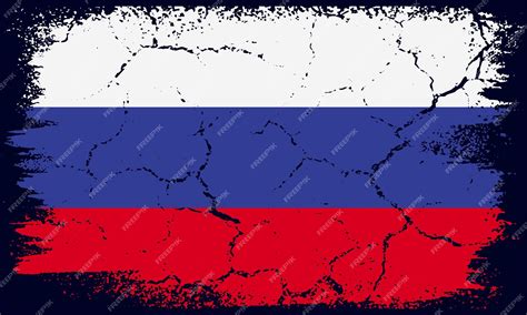 Premium Vector Flat Design Grunge Russia Flag Background