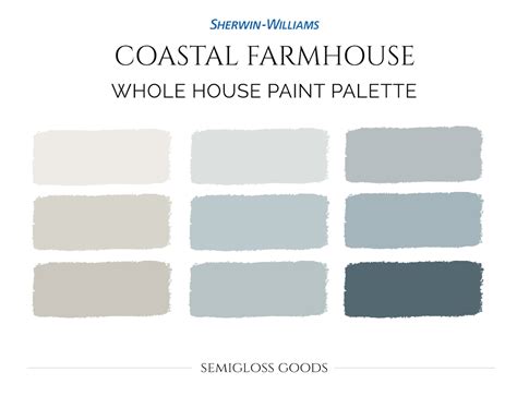 Coastal Farmhouse Paint Palette Sherwin Williams Farmhouse Etsy