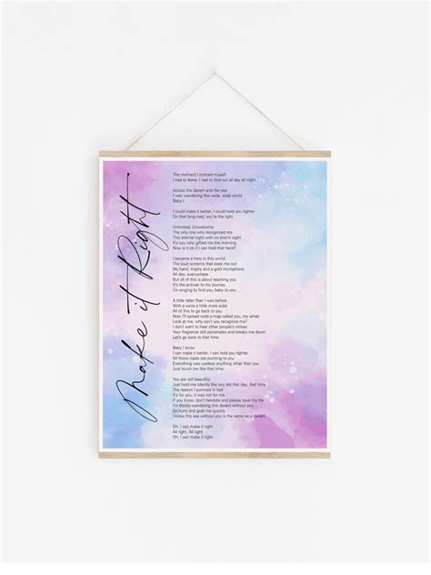 BTS Make It Right Lyrics Prints Poster Digital Download | Etsy