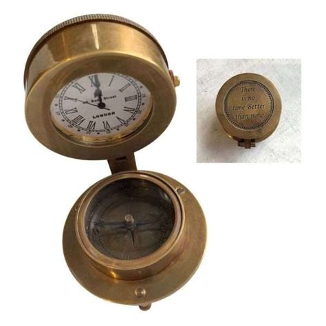 Brass Compass and Pocket Watch - Gifts Under $50