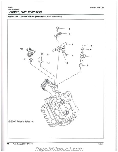 2011 Polaris Ranger 500 Crew Side by Side Parts Manual