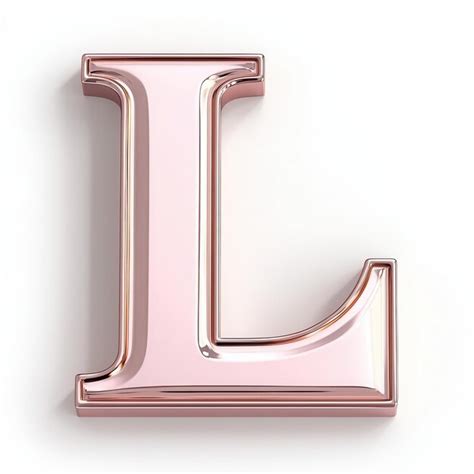 Shiny Pink Letter L Isolated On White Background Premium Ai Generated