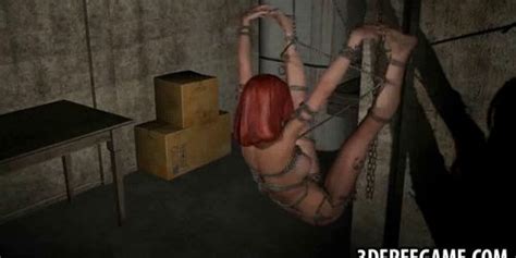 2 Naked Tied Up Girls Hanging From The Ceiling Tnaflix