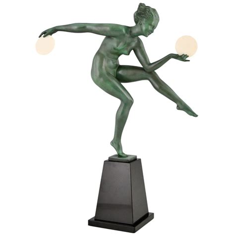 Art Deco sculpture nude disc dancer Danse Païenne H cm Deconamic