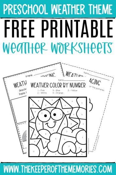 Free Printable Weather Worksheets for Preschool - The Keeper of the ...