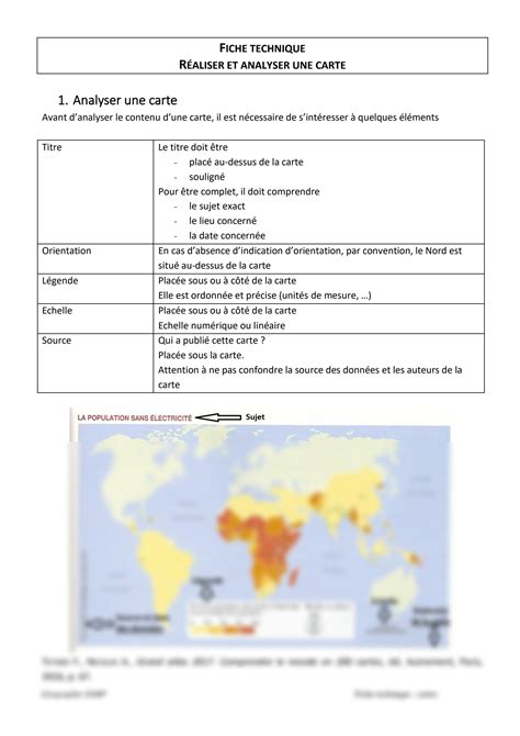 SOLUTION Fiche Technique R Aliser Et Analyser Une Carte Studypool