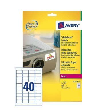 Etiqueta Adhesiva Resistente Avery Poliester Super Adherente Blanca