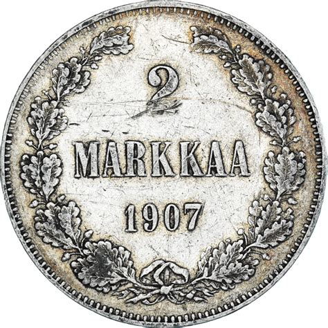 Coin Finland Nicholas Ii Markkaa Helsinki L Silver