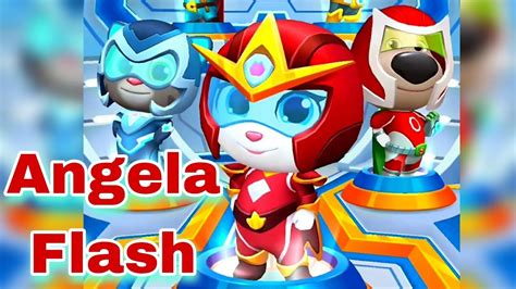 Talking Tom Hero Dash Angela In Red Dress As Flash All World Boss