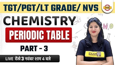 Chemistry For Tgt Pgt Lt Grade Nvs Chemistry Class Periodic