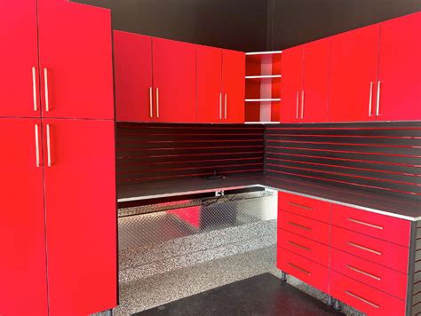 Red On Black Garage Design Garage Frontiers Edmonton