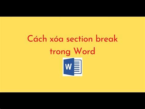 C Ch X A Section Break Trong Word Youtube