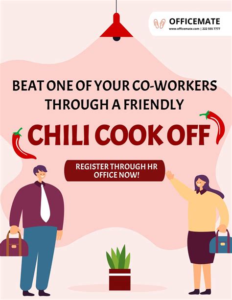 Chili Cookoff Competition Flyer Template - Google Docs, Illustrator