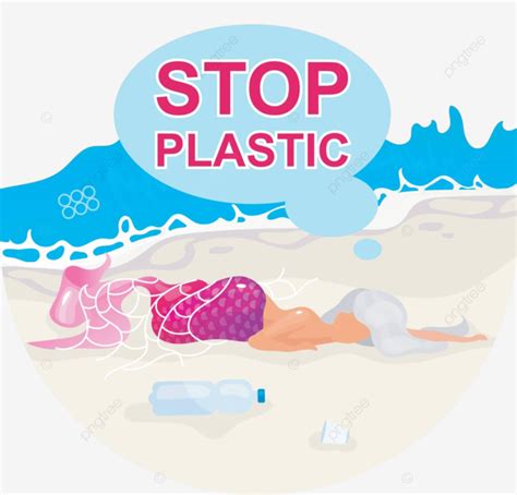 Flat Icon Concept Preventing Plastic Pollution In The Ocean Vector