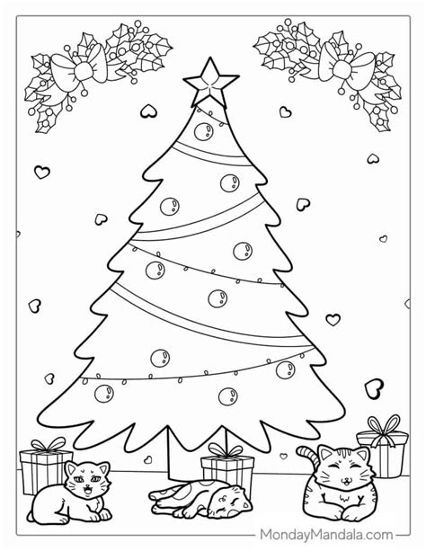 Christmas Tree With Santa Coloring Page