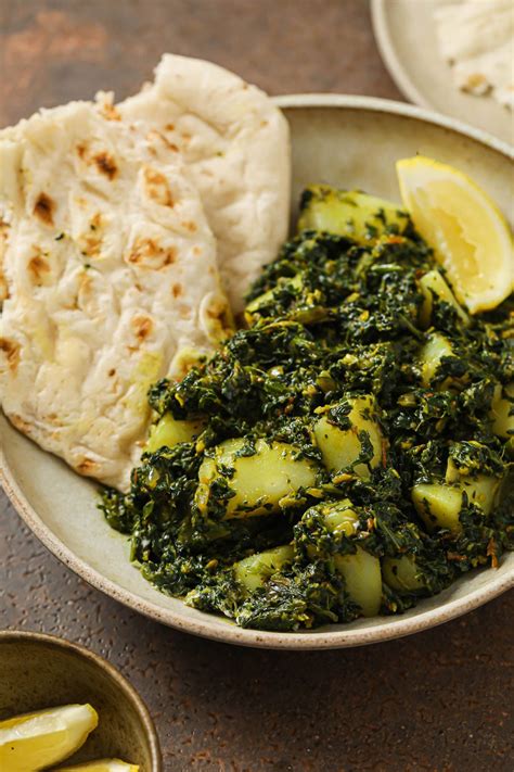 Minute Aloo Palak Spinach And Potato Curry Tea For Turmeric