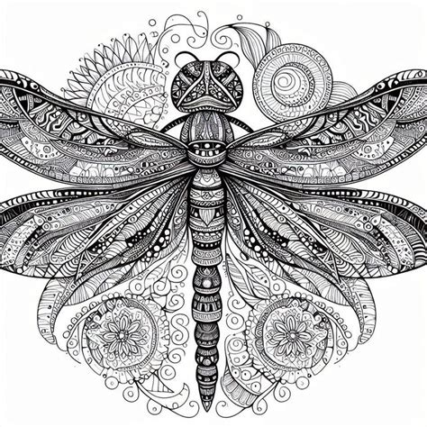 Dragonfly Zentangle Coloring Page In 2024 Coloring Pages Zentangle