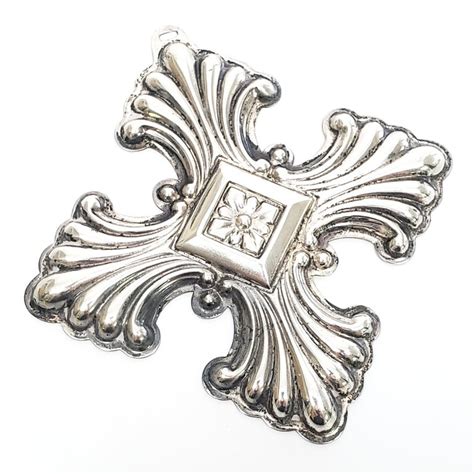 Reed And Barton Sterling Silver 1973 Christmas Cross Ornament At 1stdibs