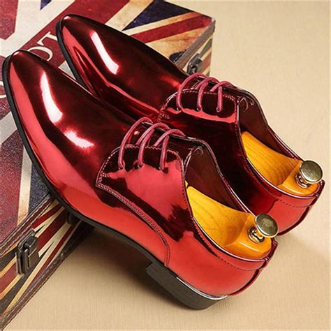 Invomall Luxury Brand Mens Patent Leather Dress Shoes