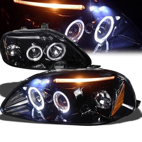 Farol Esportivo Angel Eyes Honda Civic Pts R Em