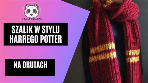 Szalik Na Drutach W Stylu Harrego Pottera Harry Potter Knitted Scarf