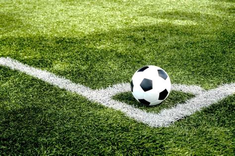 Football Field Soccer Ball Green Grass Soccer Field Background Texture