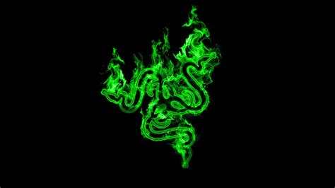 Online Crop Razer Logo Razer Green Black Black Background Hd