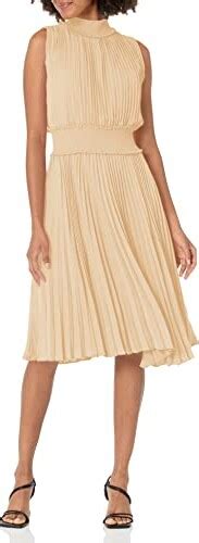 Nanette Lepore Women S Smocked High Neck Pleated Midi Dress Shopstyle