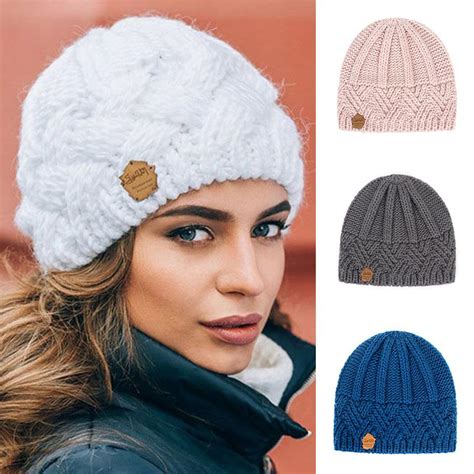 Buy Winter Autumn Warm Casual Cap Knitted Beanie Femme Bonnet Women