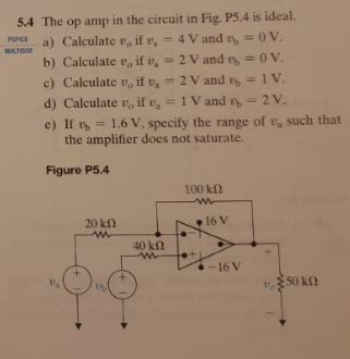 Solved 5 4 The Op In The Circuit In Fig P5 4 Is Ideal Chegg