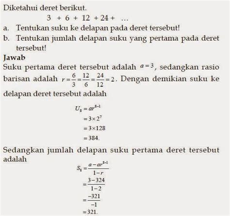 Rumus Dan Contoh Soal Barisan Geometri Berpendidikan