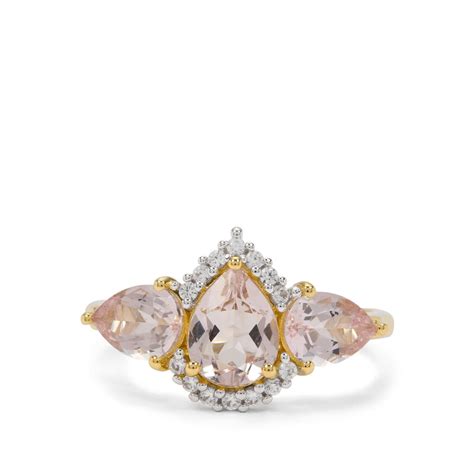 Idar Pink Morganite White Zircon 9K Gold Ring ATGW 2 20cts Gemporia