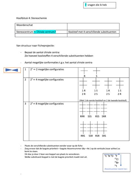 Hfst 4 Stereochemie Hoofdstuk 4 Stereochemie Woordenschat