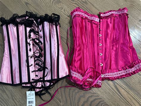 Womens Pink Lace Up Corset Bustier Size M Sexy Lingerie EBay