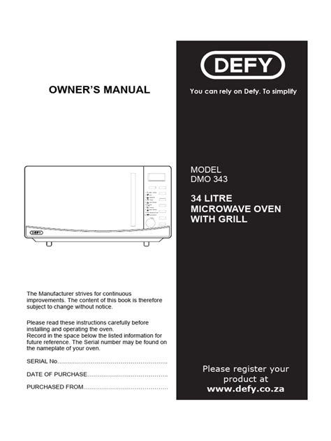 Defy Manual Dmo343 | PDF | Ac Power Plugs And Sockets | Grilling