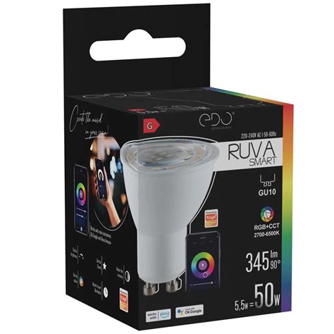 RUVA Smart LED GU10 5 5W RGB CCT 2700 6500K 345lm 38st WiFi Tuya Smart