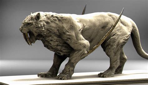 ArtStation - Saber-toothed cat, keita okada | Animal sculptures, Figurative sculpture, Creature ...