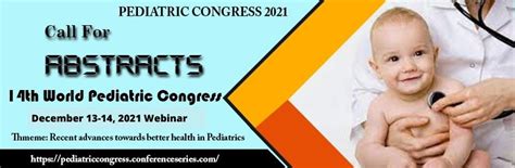 Pediatric Conferences Pediatrics Congress 2021 Webinar Conference