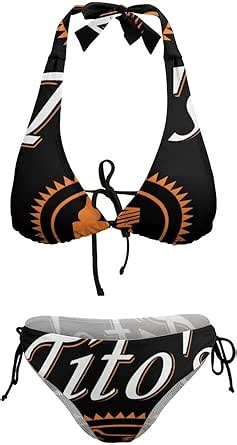 Amazon Women Swimsuit Triangle Bikini Set String Two Piece Halter Tie Side Swimsuit 2XL