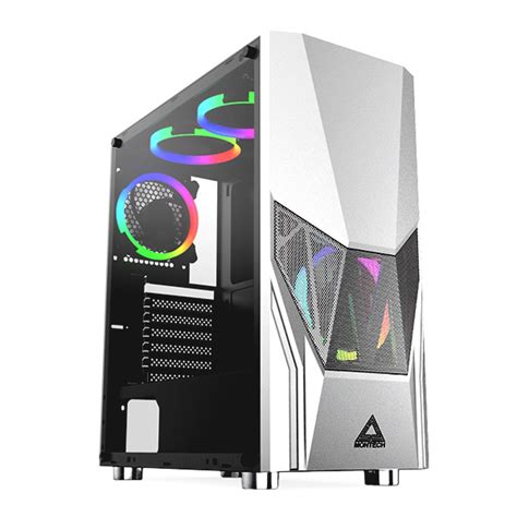 Gabinete Gamer Montech X Glass Mid Tower White Atx Fans Vidro