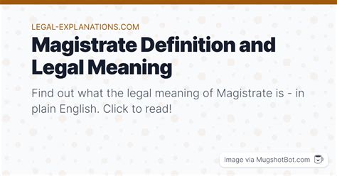 Magistrate Definition - What Does Magistrate Mean?