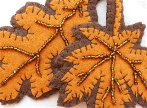 Autumn Leaves Felt Ornaments Felt Ornaments Felt Crafts Fall Sewing