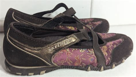 Skechers Brown Leather Mary Jane Koi Gold Fish Wate Gem