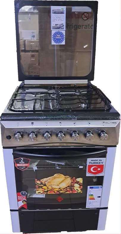 KLASS Cooker 60x60cm 3 Gas Burners 1 Hot Plate Electric Oven Grill Rotisserie Oven Lamp