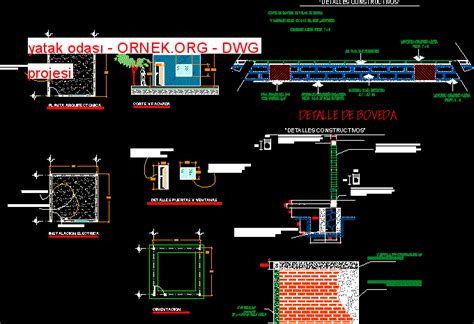 yatak odası dwg projesi Autocad Projeler