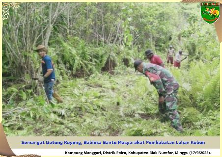 Semangat Gotong Royong Babinsa Bantu Masyarakat Pembabatan Lahan Kebun