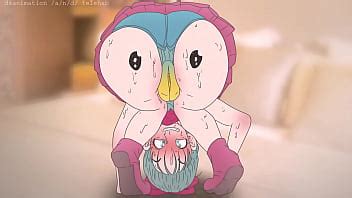 Piplup On The Butt Of Bulma Pokemon And Dragon Ball Anime Hentai Cartoon 2d Sex Porn