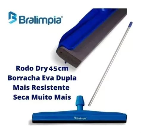 Rodo Plástico Profissional 45cm Dry Borracha Dupla Bralimpia MercadoLivre